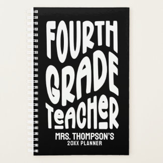 Fourth Grade Teacher Minimalist Typography  Planer