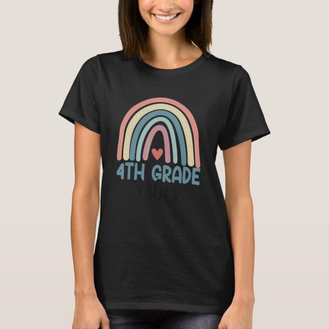 Fourth Grade Vibes Back To School Rainbow Teacher  T-Shirt (Vorderseite)