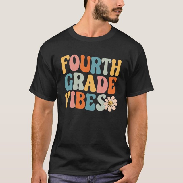 Fourth Grade Vibes Team Retro 1St Day Of School St T-Shirt (Vorderseite)