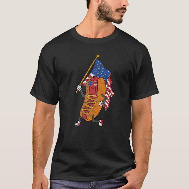 Fourth Of July Hot Dog Patriotic 4th Of July Hotdo T-Shirt (Vorderseite)