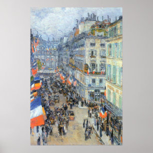 Fourzehnter Juli, Rue Daunou von Childe Hassam Poster