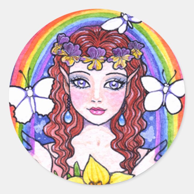 Fower Fairy Rainbow Stickers von Ann Howard (Vorderseite)