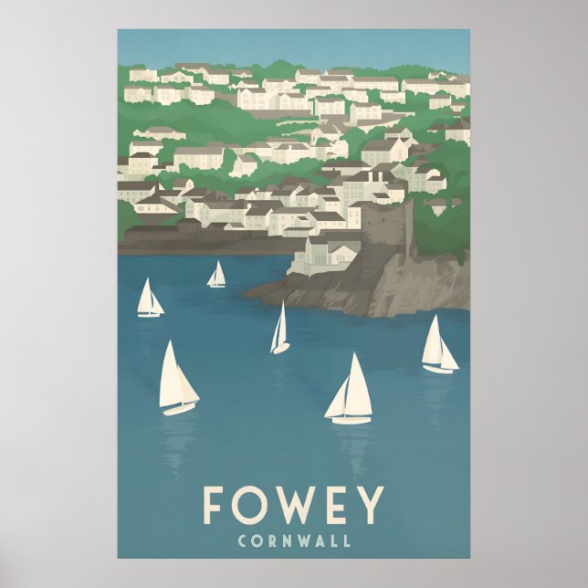 Fowey Cornwall Travel Poster (Vorne)