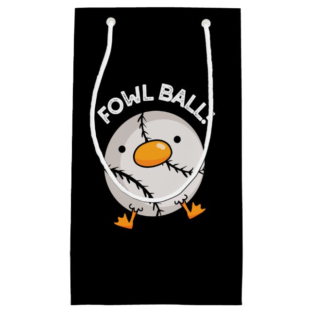 Fowl Ball Funny Sports Puck Dark BG Kleine Geschenktüte (Vorderseite)