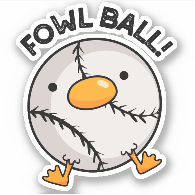 Fowl Ball Funny Sports Puff Aufkleber (Vorderseite)