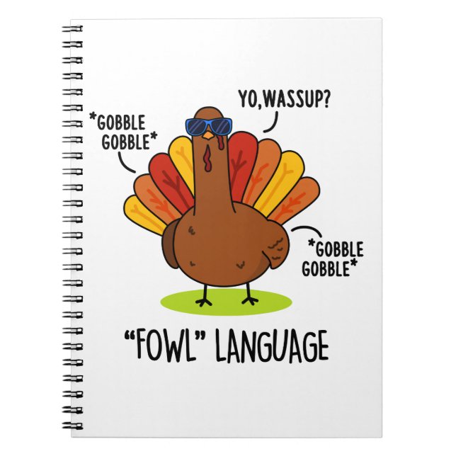 Fowl Language Funny Turkey Pub Notizblock (Vorderseite)