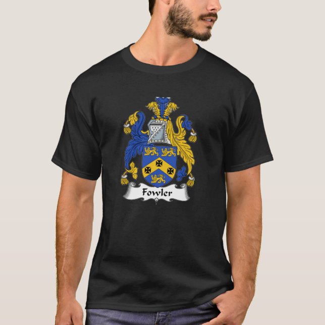 Fowler Coat of Arms Fowler Familienwappen T-Shirt (Vorderseite)