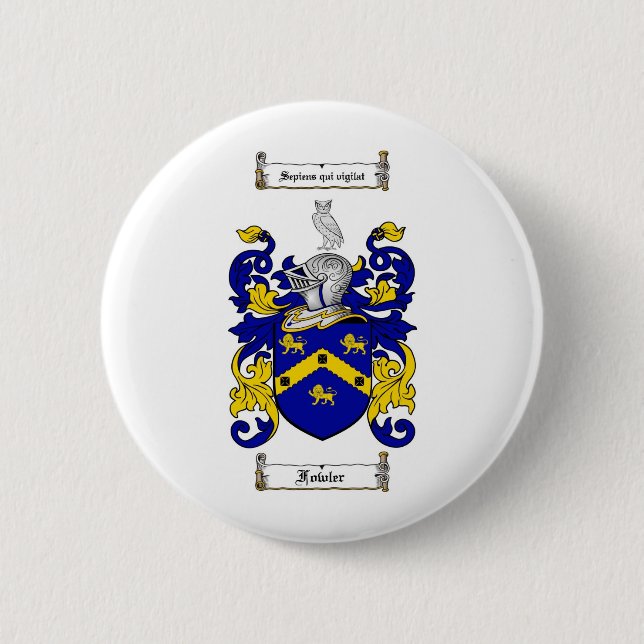 FOWLER-FAMILIENWAPPEN - FOWLER-WAPPEN BUTTON (Vorderseite)