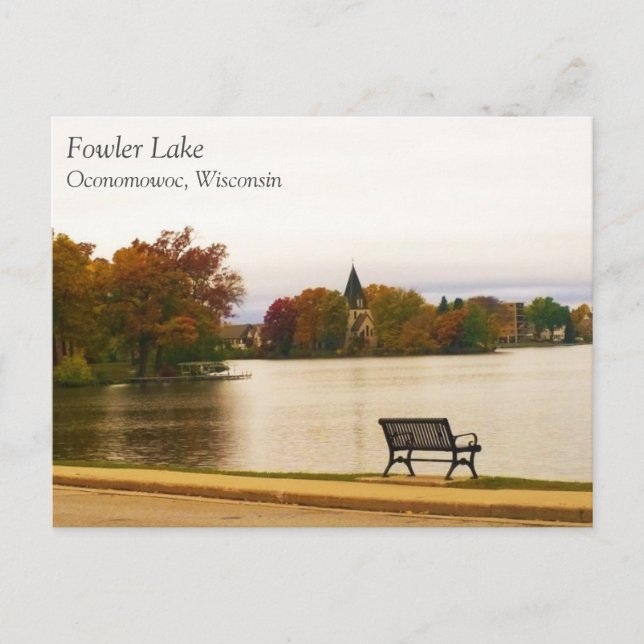 Fowler Lake im Herbst, WI Postkarte (Vorderseite)
