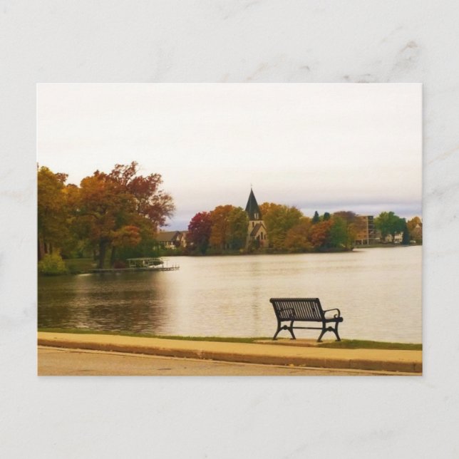 Fowler Lake im Herbst, WI Postkarte (Vorderseite)