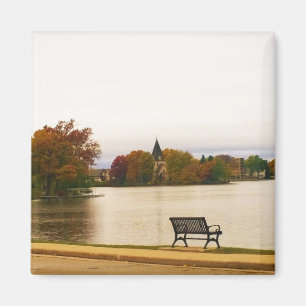 Fowler Lake im Herbst, Wisconsin Magnet