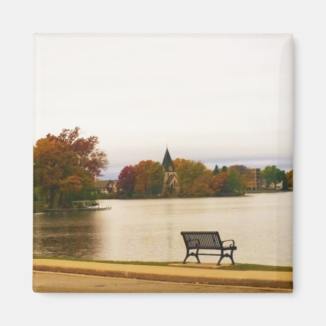 Fowler Lake im Herbst, Wisconsin Magnet (Vorne)