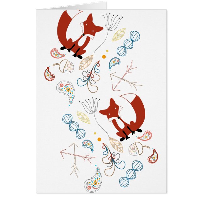 Fox Acorn Floral and Fern Woodland Muster (Vorne)