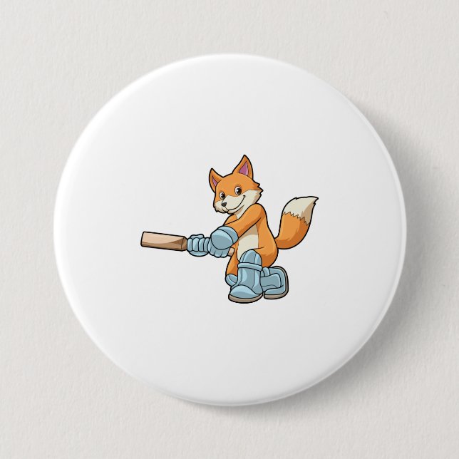 Fox als Batsman mit Cricket Flex Button (Vorderseite)