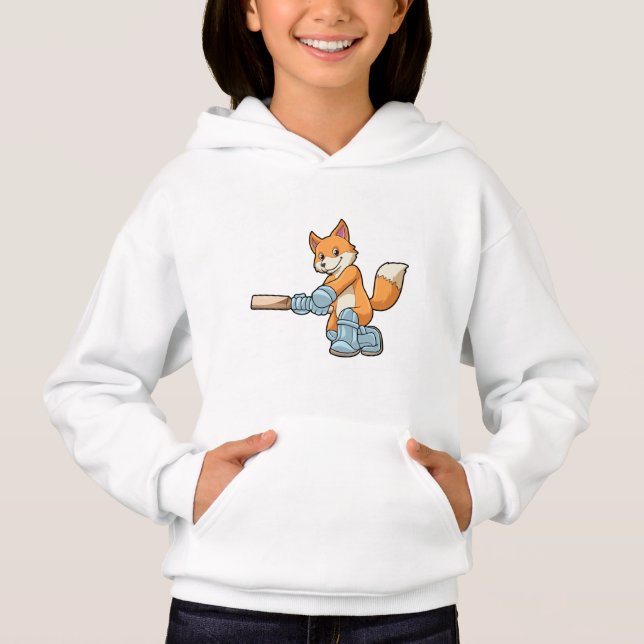 Fox als Batsman mit Cricket Flex Hoodie (Vorderseite)