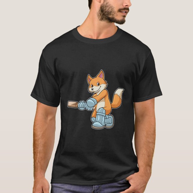 Fox als Batsman mit Cricket Flex T-Shirt (Vorderseite)