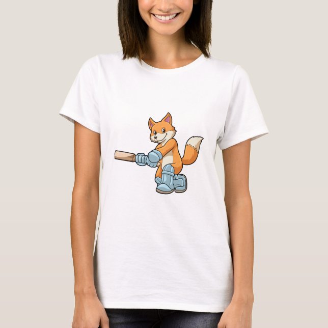 Fox als Batsman mit Cricket Flex T-Shirt (Vorderseite)