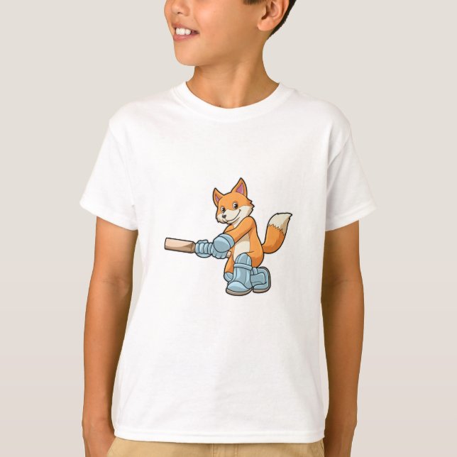 Fox als Batsman mit Cricket Flex T-Shirt (Vorderseite)