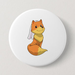 Fox als Bride mit Veil Button