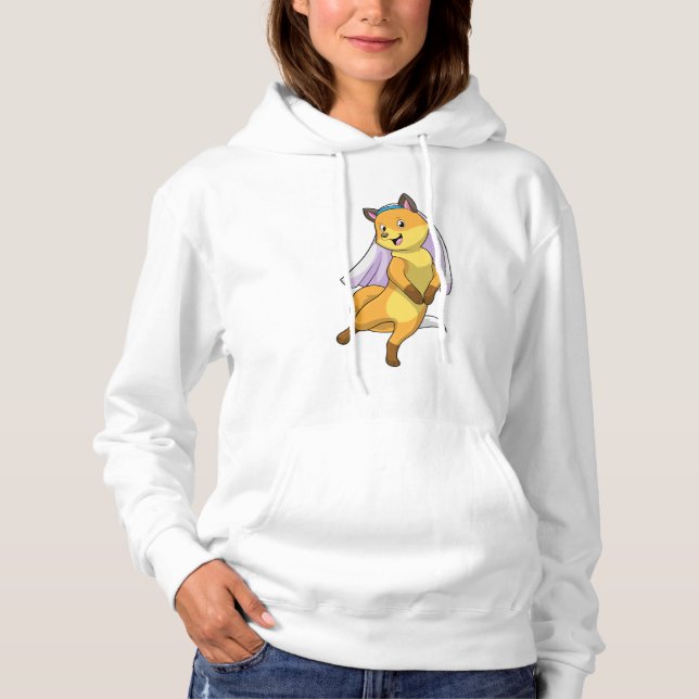 Fox als Bride mit Veil Hoodie (Vorderseite)