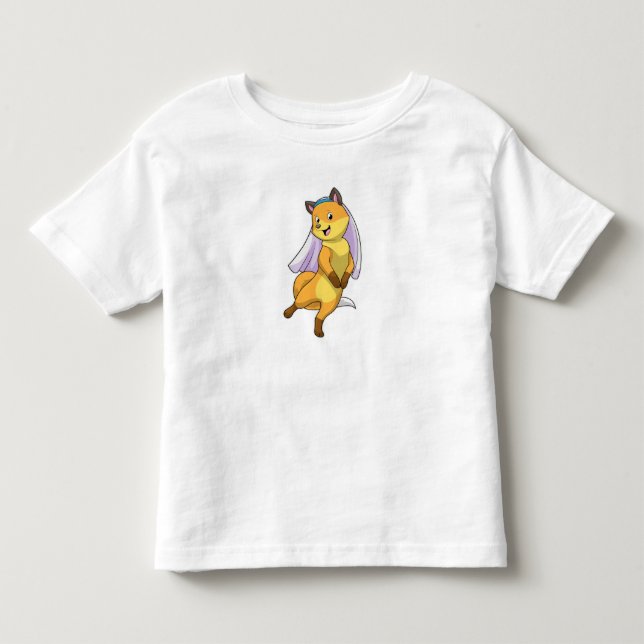 Fox als Bride mit Veil Kleinkind T-shirt (Vorderseite)