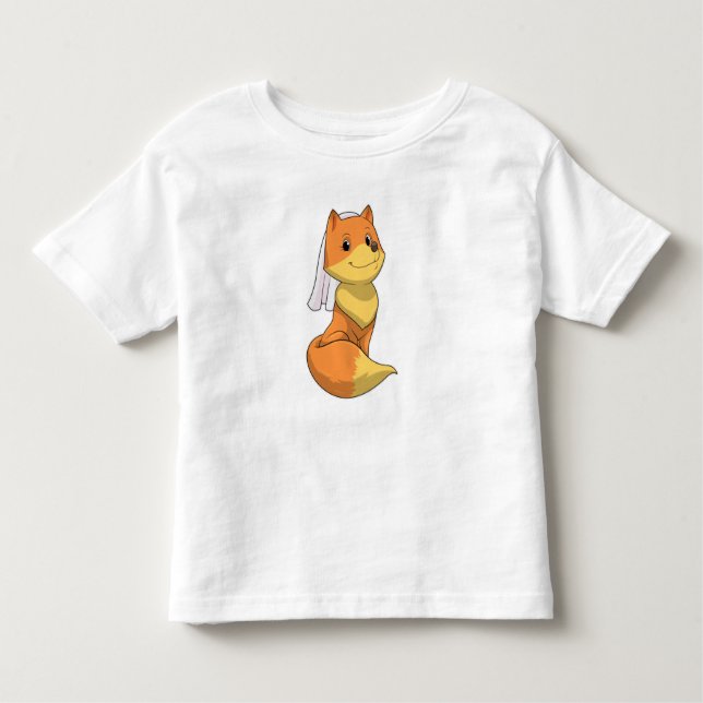 Fox als Bride mit Veil Kleinkind T-shirt (Vorderseite)