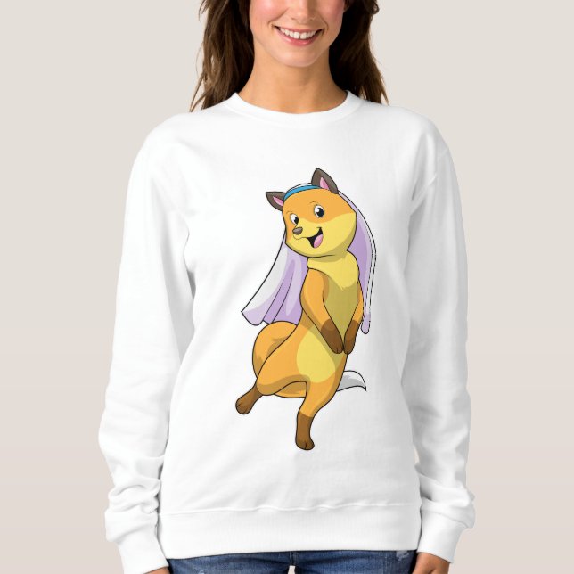 Fox als Bride mit Veil Sweatshirt (Vorderseite)
