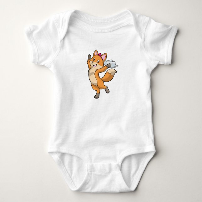 Fox als Brille mit Schleier & Herz Baby Strampler (Vorderseite)
