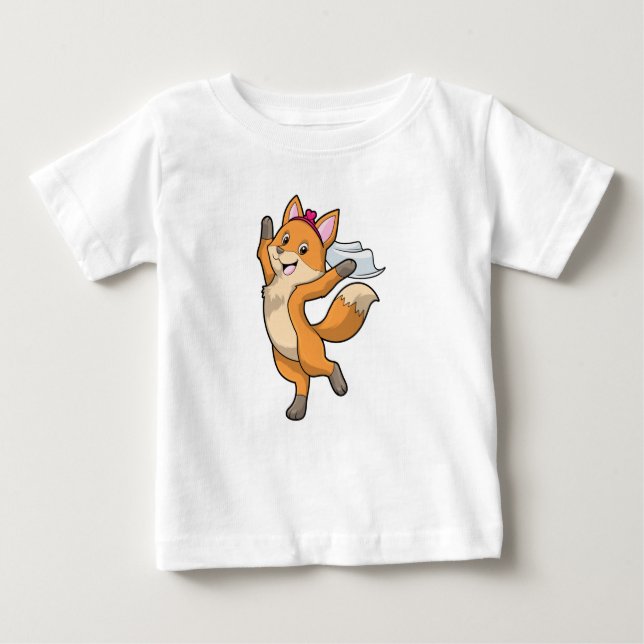 Fox als Brille mit Schleier & Herz Baby T-shirt (Vorderseite)