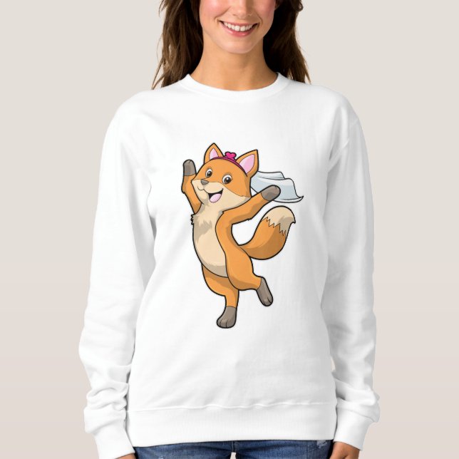 Fox als Brille mit Schleier & Herz Sweatshirt (Vorderseite)