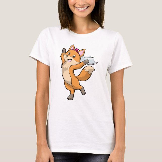 Fox als Brille mit Schleier & Herz T-Shirt (Vorderseite)