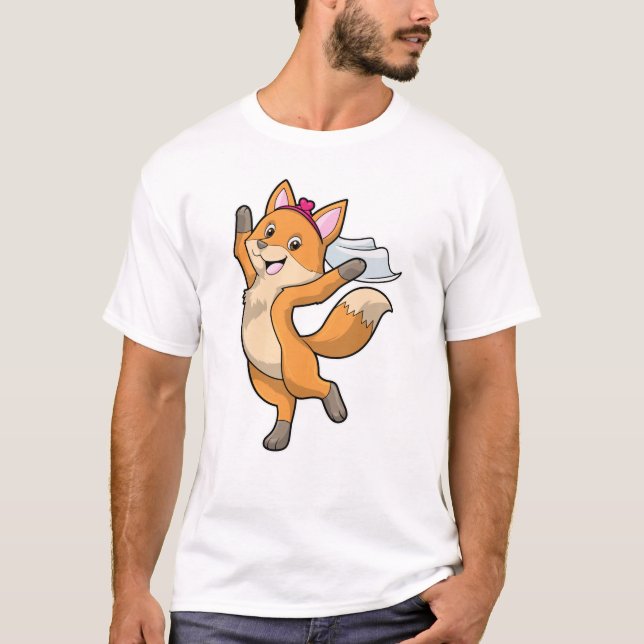 Fox als Brille mit Schleier & Herz T-Shirt (Vorderseite)