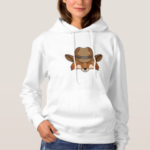 Fox als Cowboy mit Hut Hoodie