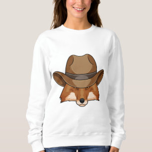 Fox als Cowboy mit Hut Sweatshirt
