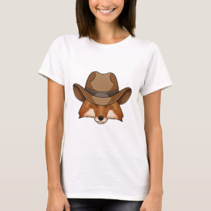 Fox als Cowboy mit Hut T-Shirt
