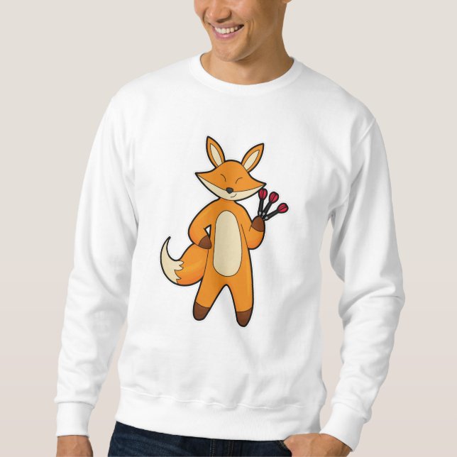 Fox als Dart-Player mit Darts Sweatshirt (Vorderseite)