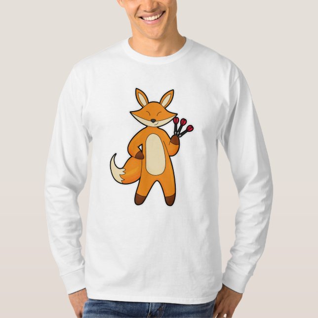 Fox als Dart-Player mit Darts T-Shirt (Vorderseite)