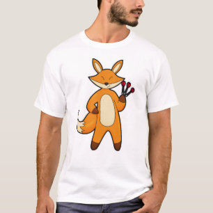Fox als Dart-Player mit Darts T-Shirt