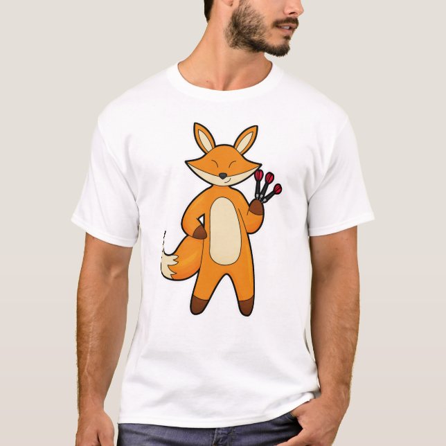 Fox als Dart-Player mit Darts T-Shirt (Vorderseite)
