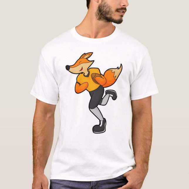 Fox als Football-Spieler mit Fußball T-Shirt (Vorderseite)