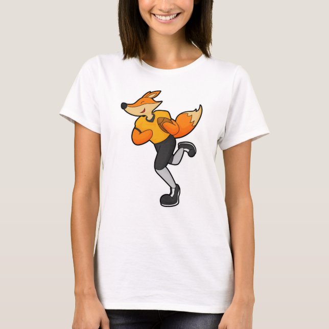 Fox als Football-Spieler mit Fußball T-Shirt (Vorderseite)