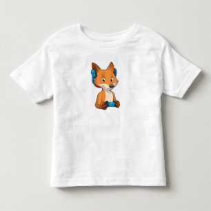 Fox als Gamer mit Joystick Kleinkind T-shirt