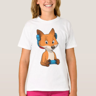 Fox als Gamer mit Joystick T-Shirt