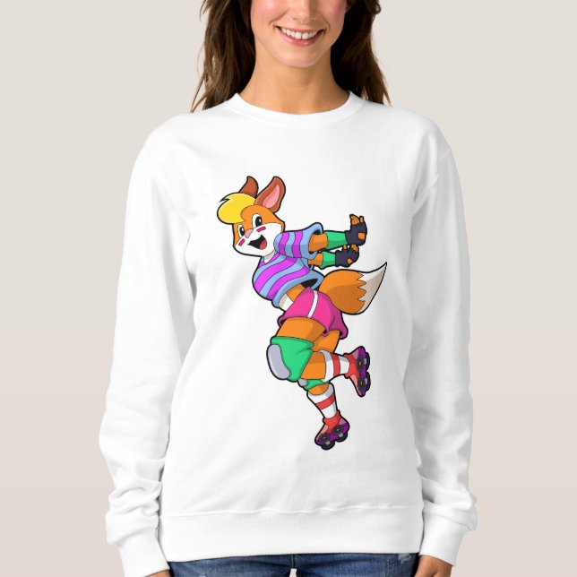 Fox als Inline-Skater mit Inline-Skaten Sweatshirt (Vorderseite)