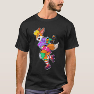 Fox als Inline-Skater mit Inline-Skaten T-Shirt