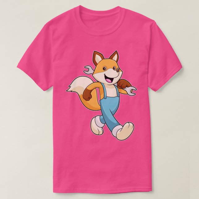 Fox als Mechanik mit Schraubenschlüssel T-Shirt (Design vorne)