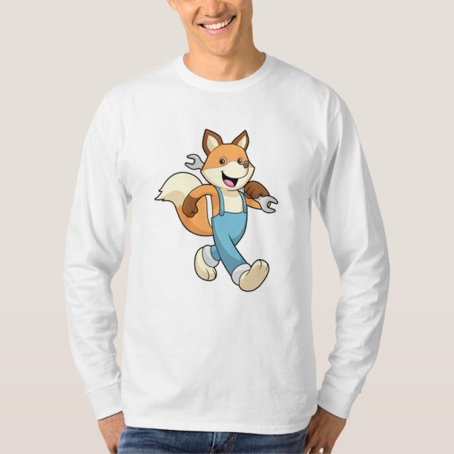 Fox als Mechanik mit Schraubenschlüssel T-Shirt (Vorderseite)
