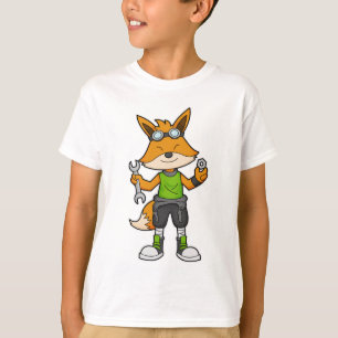 Fox als Mechanik mit Schraubenschlüssel und Nut T-Shirt