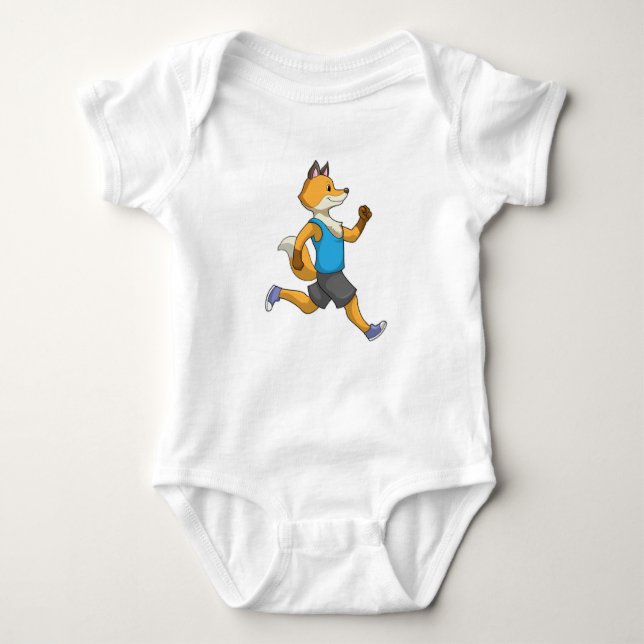Fox als Runner beim Laufen Baby Strampler (Vorderseite)