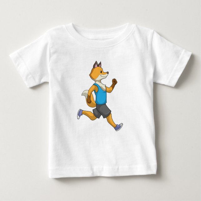 Fox als Runner beim Laufen Baby T-shirt (Vorderseite)